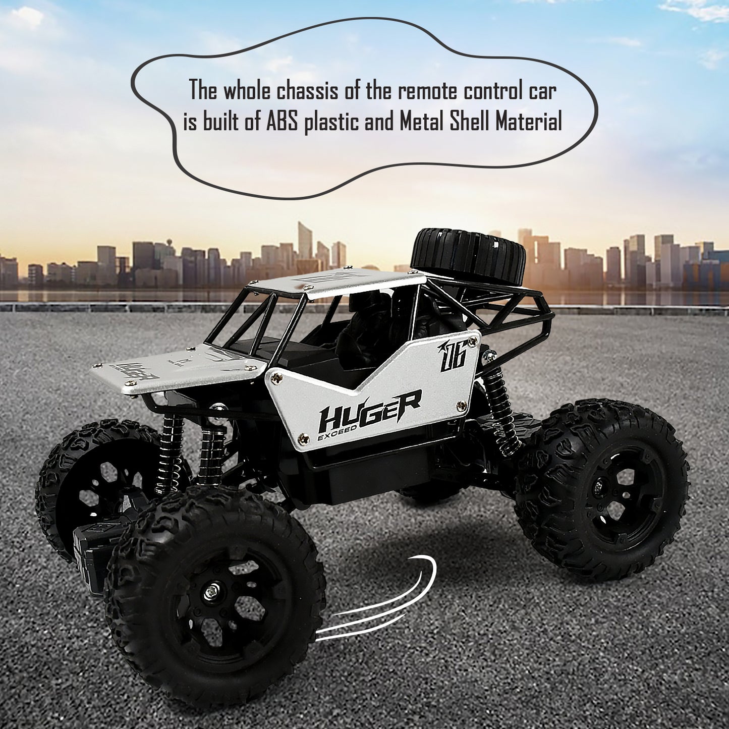 Wukusy 118 scale rock crawler monster RC truck for all-terrain stunt racing, rechargeable indoor and outdoor toy car.