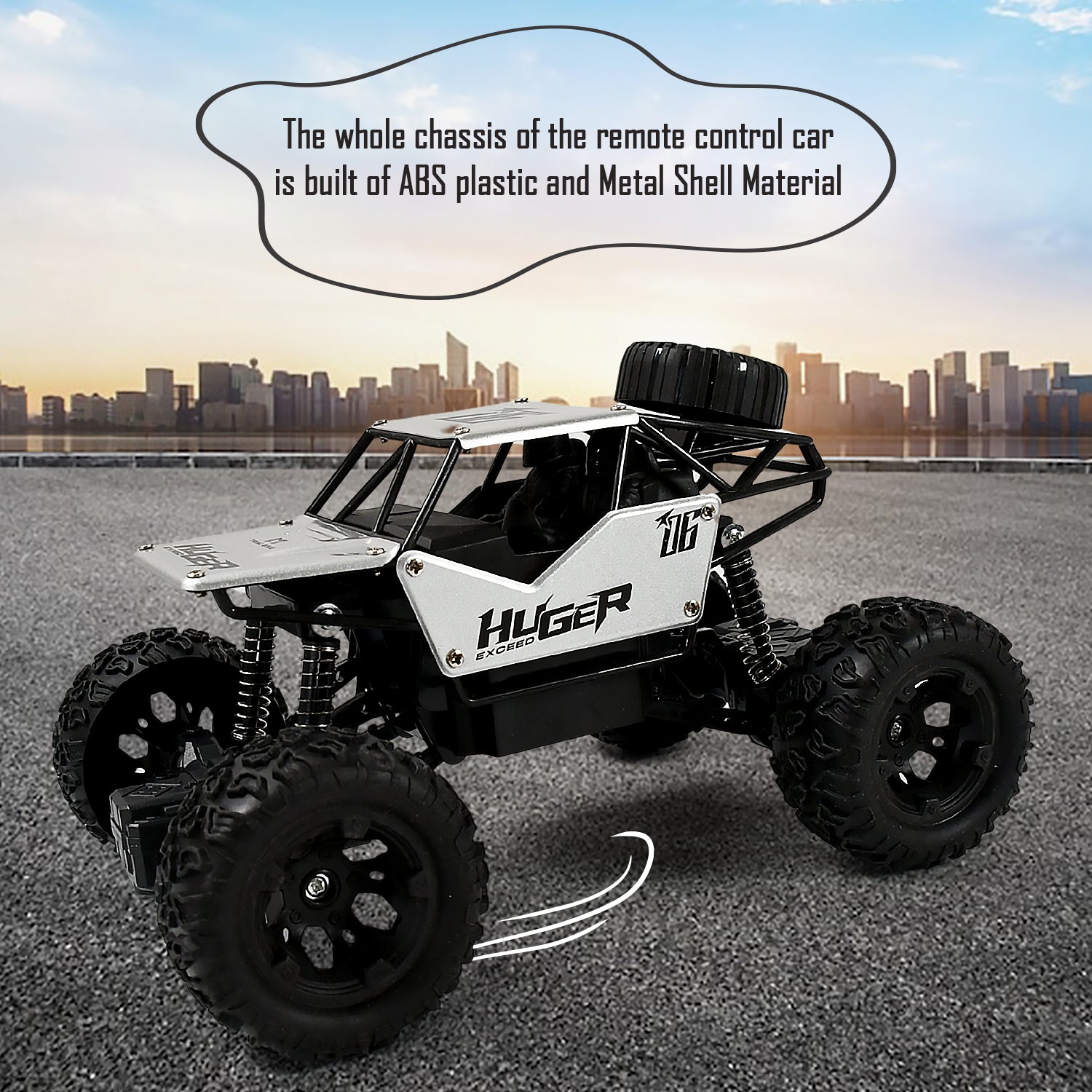 Wukusy 118 scale rock crawler monster RC truck for all-terrain stunt racing, rechargeable indoor and outdoor toy car.