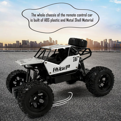 Wukusy 118 scale rock crawler monster RC truck for all-terrain stunt racing, rechargeable indoor and outdoor toy car.