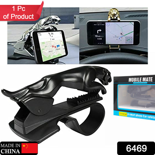 Wukusy leopard-shaped plastic phone clip holder for car use, designed for secure mobile phone mounting in vehicles.