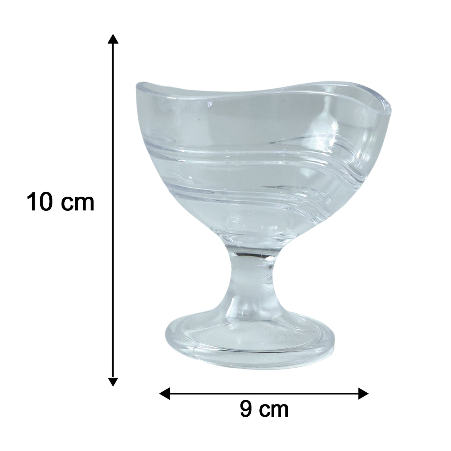 Set of six Wukusy Supermom Creamy Dessert Bowls, clear glass with elegant rounded design for serving desserts or snacks.