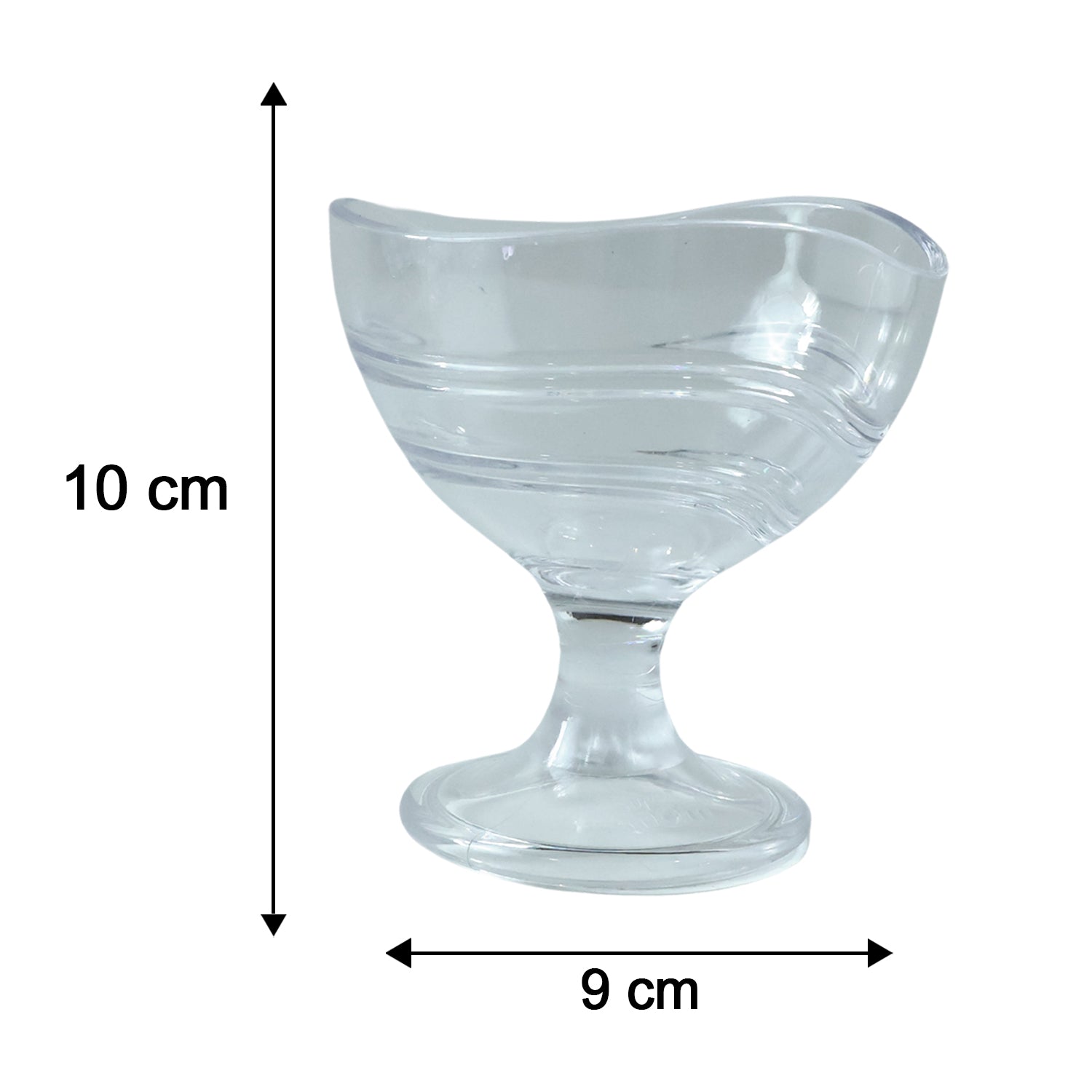 Set of six Wukusy Supermom Creamy Dessert Bowls, clear glass with elegant rounded design for serving desserts or snacks.