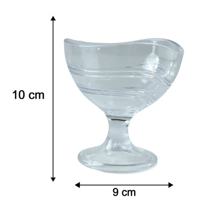 Set of six Wukusy Supermom Creamy Dessert Bowls, clear glass with elegant rounded design for serving desserts or snacks.