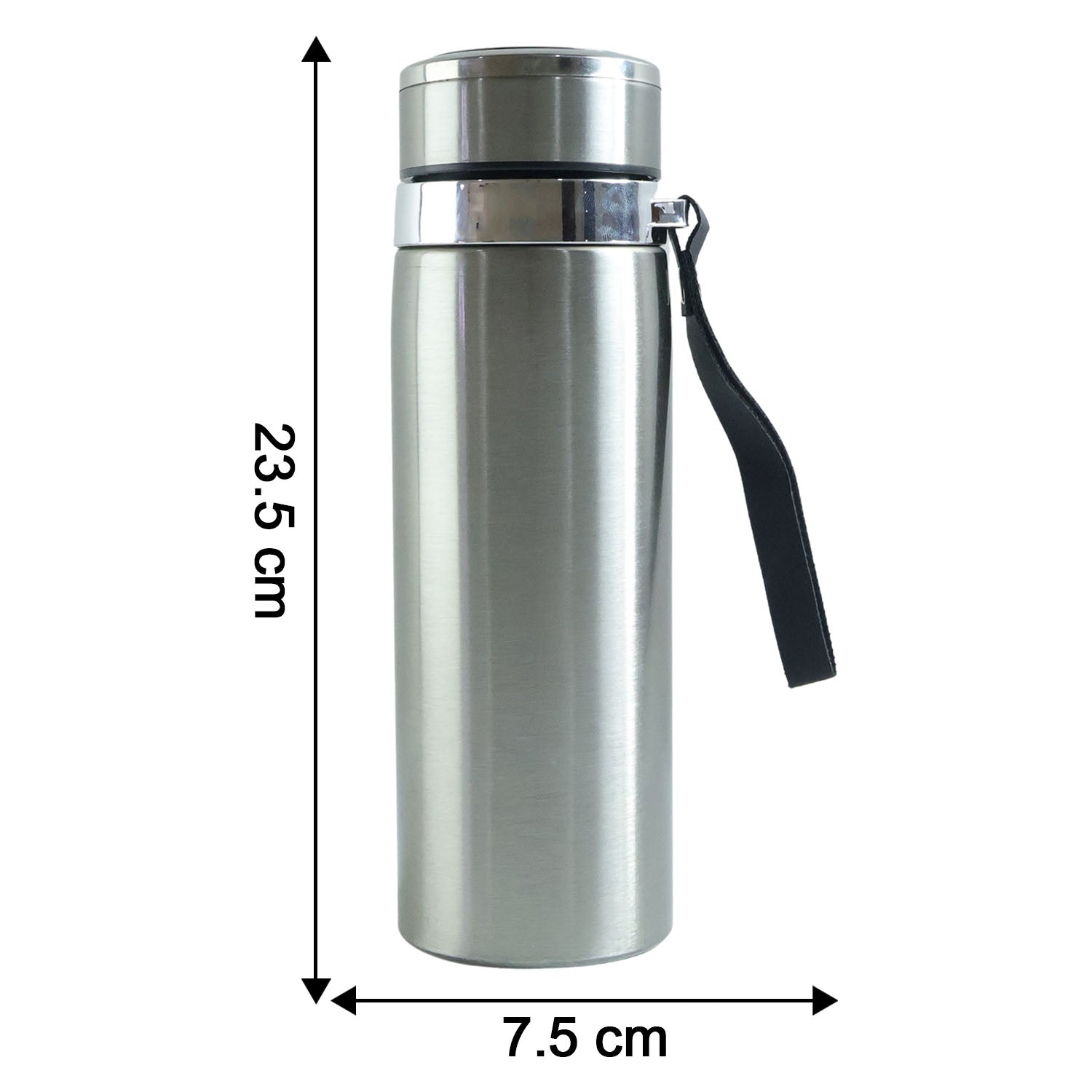 Wukusy stainless steel vacuum insulated flask bottle with leakproof lid, 800ml capacity, shown with sleek silver finish.