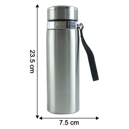 Wukusy stainless steel vacuum insulated flask bottle with leakproof lid, 800ml capacity, shown with sleek silver finish.