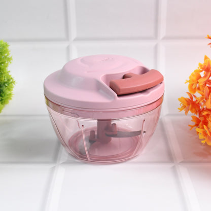 Wukusy Apex Power-x triple stainless steel vegetable chopper with hand pull, 500ml capacity, showcasing the blades and chopper in use