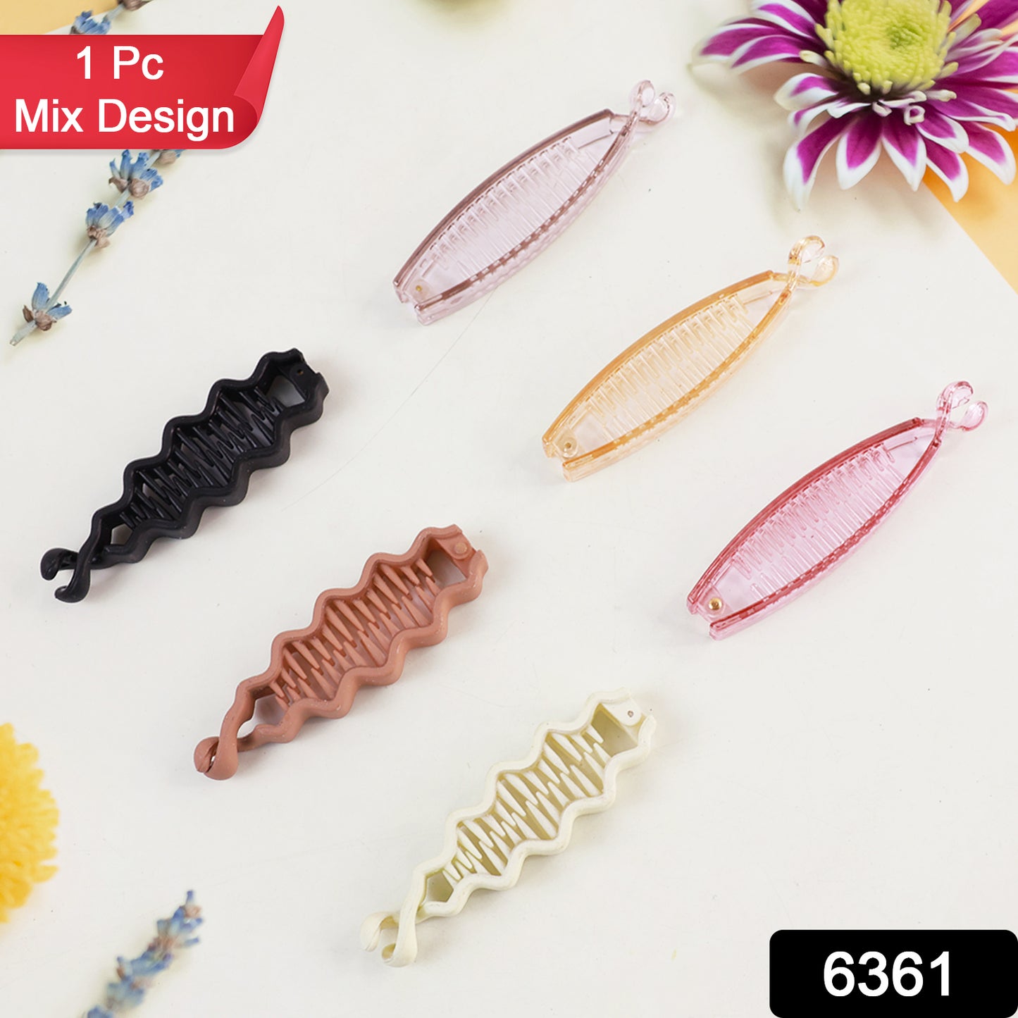 Wukusy plastic hair claw clip in mixed colors, strong and durable for securing hair in stylish updos.
