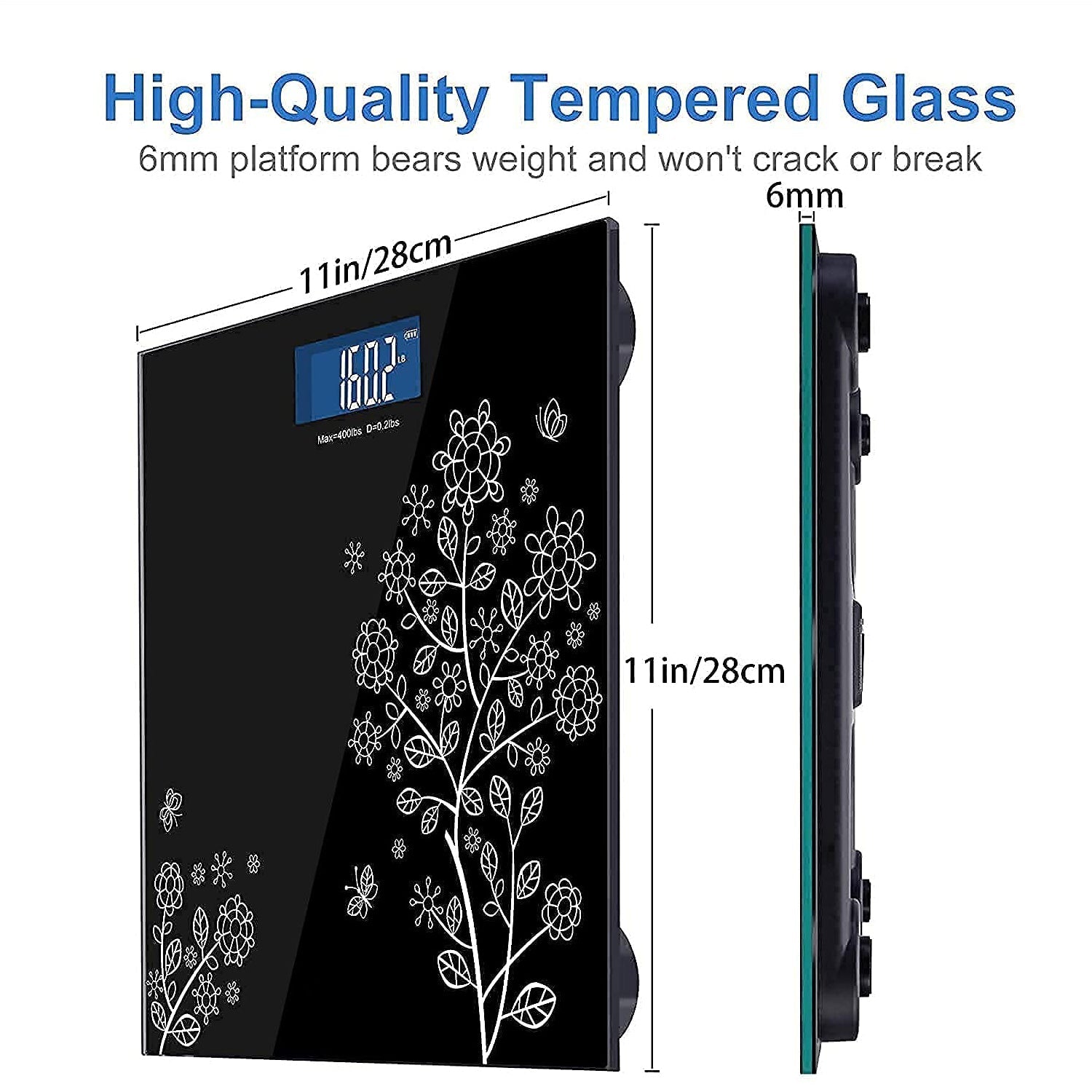 Wukusy 6122 premium bathroom scale showing weight measurement on digital display, used for personal health tracking.