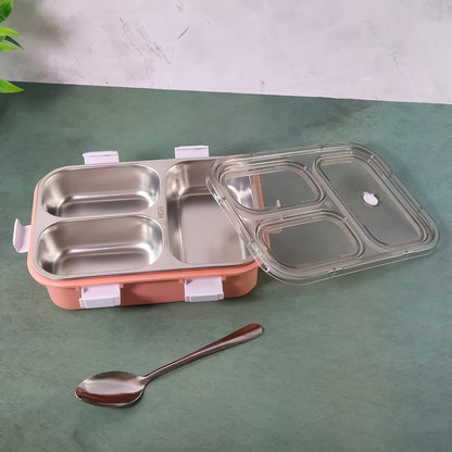 Wukusy 3-compartment lunch box for home and kitchen, with separate sections for food storage and organization.