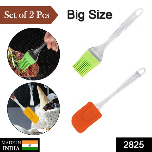 Wukusy 2-in-1 pastry and cake spatula set with big brushes, ideal for baking, decorating, mixing, and grilling in the kitchen.