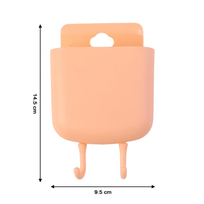 Wukusy multi-purpose plastic wall-mounted mobile charging holder set with four compartments for organizing smartphones and accessories.