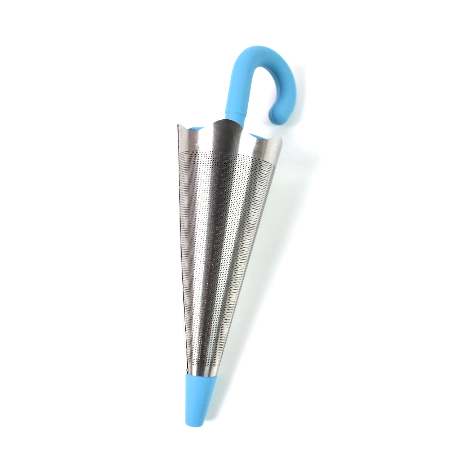 Colorful Wukusy reusable umbrella-shaped tea strainer without tray, perfect for brewing loose leaf tea in the home kitchen.
