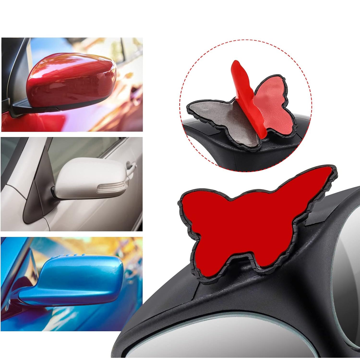 Wukusy 2-in-1 car blind spot mirror with 360° rotation, adjustable HD glass for enhanced vehicle visibility.