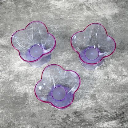 Set of 6 modern plastic dessert ice cream bowls by Wukusy, ideal for home, office, or party use.