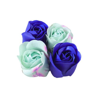 Wukusy luxury rose flower bath soap gift set with four soaps in a decorative storage box, perfect for gifting or personal use.