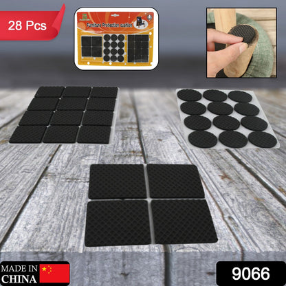 Set of 28 Wukusy rubber furniture pads with self-sticking non-slip design for noise reduction and floor protection in home improvement.