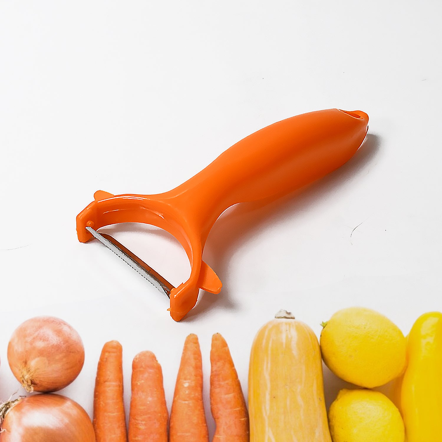 Wukusy 2-in-1 kitchen combo lighter with stainless steel body, gas lighter, vegetable cutter, and peeler in a 2-piece set.