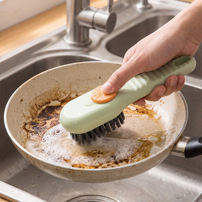 Brush With Liquid Dispenser For Kitchen Utensil And Cookware Cleaning Use (1 Pc)