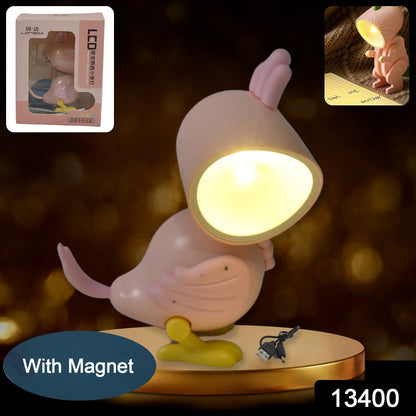 Wukusy magnetic parrot-shaped night lamp with battery, suitable for home decor and nighttime lighting.