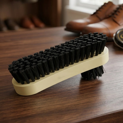 Wukusy Maxwax Dual Action Shoe Cleaning Brush 2-in-1 with soft and stiff bristles for versatile shoe care.