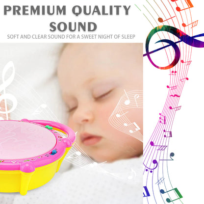 Colorful plastic Wukusy 4461 flash drum toy for kids with lights, musical sounds, and a playful design for children.