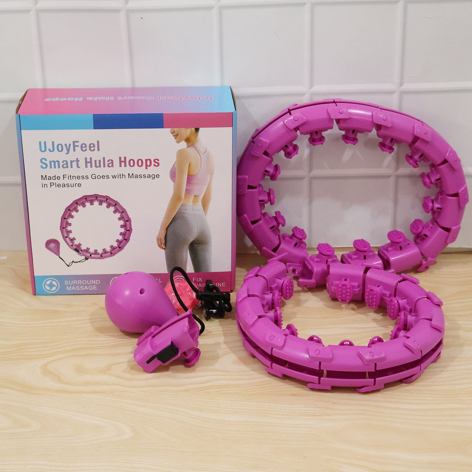 Wukusy smart fitness hula hoop with weighted ball, detachable waist exerciser, shown on a clean background for effective workout.