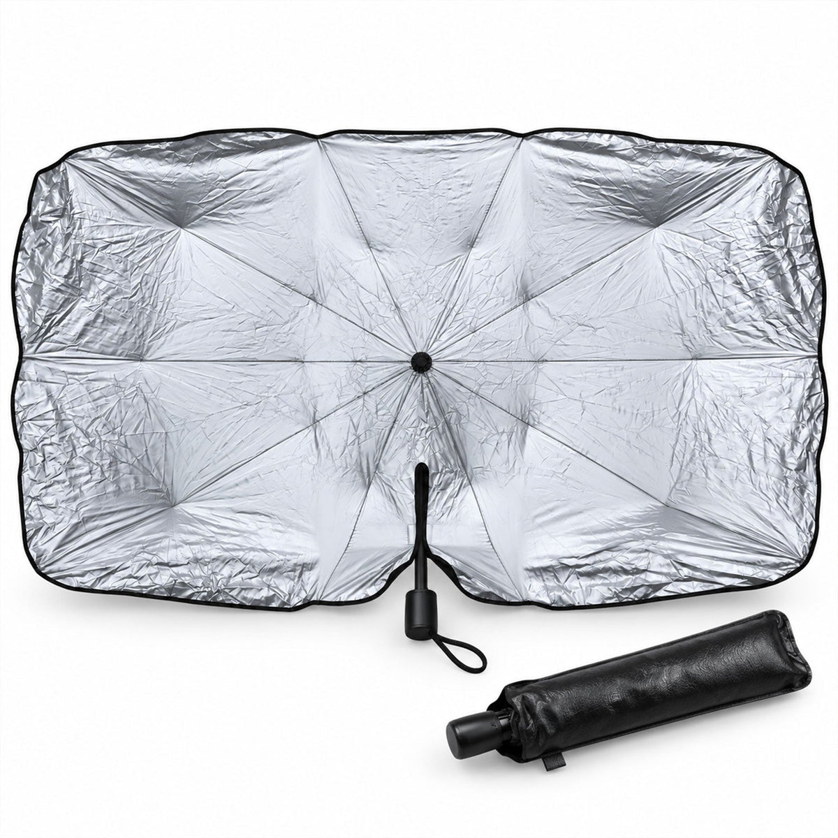 Mix Design Car Windshield Umbrella Sunshade With Compact Storage Sleeve (1 Pc)