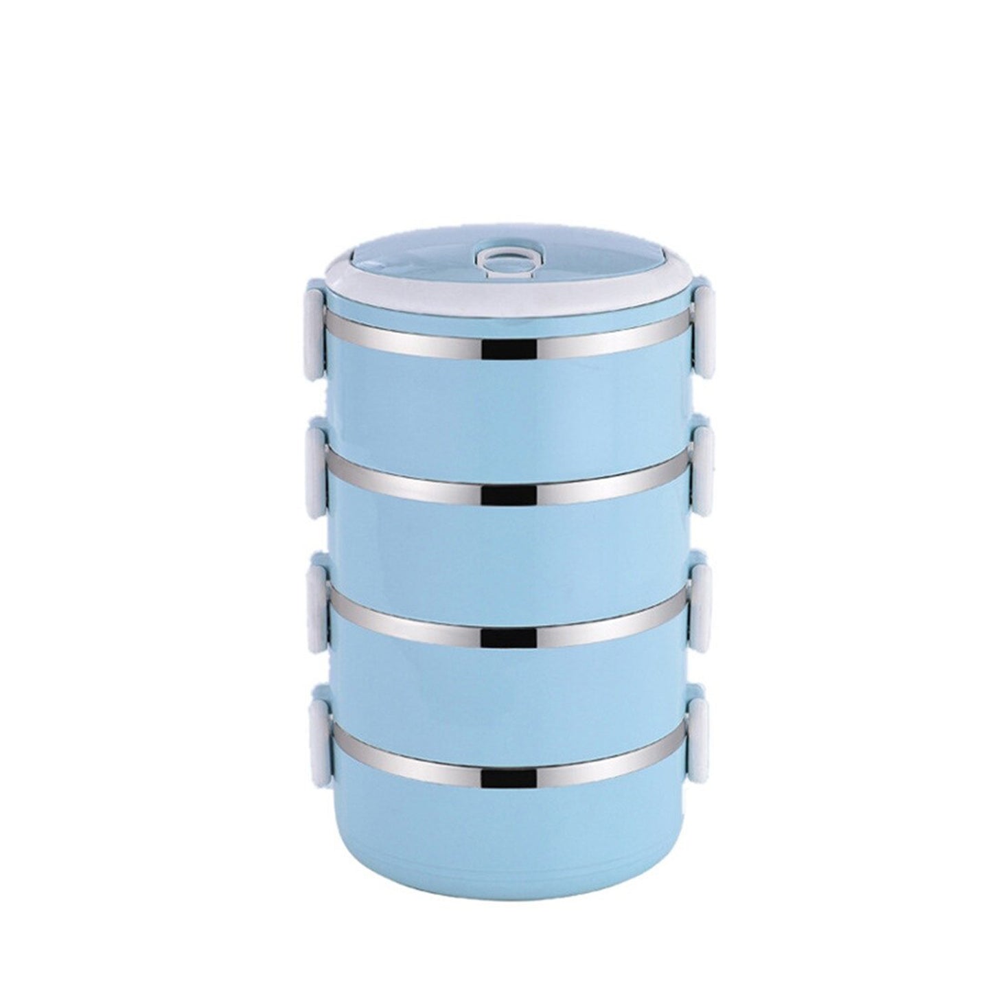 Wukusy 2871 multi-layer stainless steel hot lunch box with four compartments for home and kitchen use.
