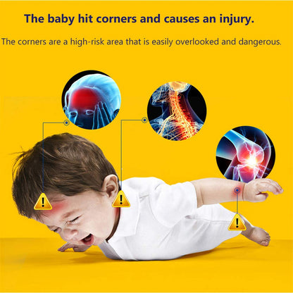 Set of four Wukusy soft foam table corner protectors with safety tape for home safety and child-proofing.