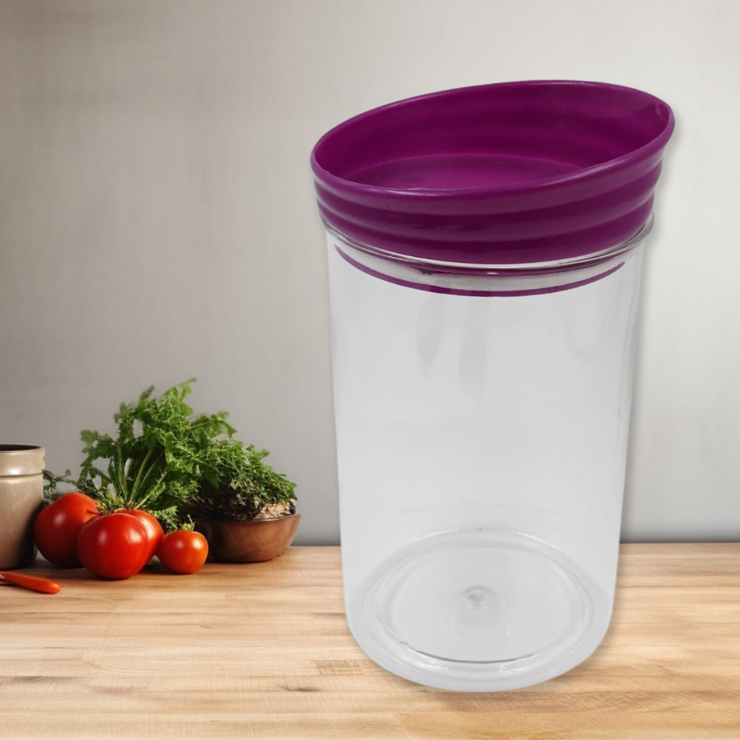 Set of two Wukusy plastic kitchen food containers, 1200ml capacity, premium quality storage jars for kitchen organization.