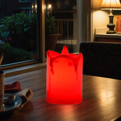 Wukusy flameless melted design candle for home decor, showcasing a realistic, warm LED candle with a melted wax appearance.