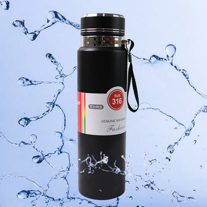 Stainless steel Wukusy double wall insulation water bottle, 1000 ml, with sleek design and secure lid for home and kitchen use