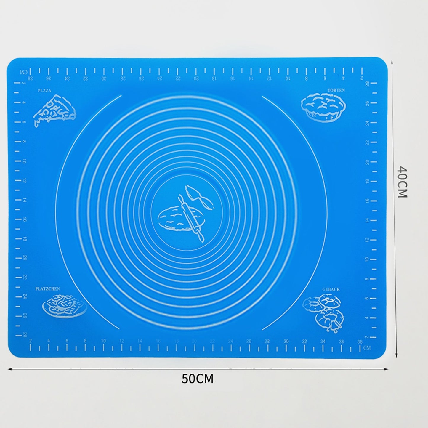 Wukusy silicone baking mat for rolling fondant, chapati, and dough, non-slip kitchen tool for even rolling and surface protection.