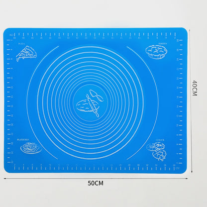 Wukusy silicone baking mat for rolling fondant, chapati, and dough, non-slip kitchen tool for even rolling and surface protection.