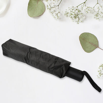 Wukusy 2-fold manual umbrella with steel shaft, windproof, rainproof, sunproof, wrist strap, compact for women, men, kids