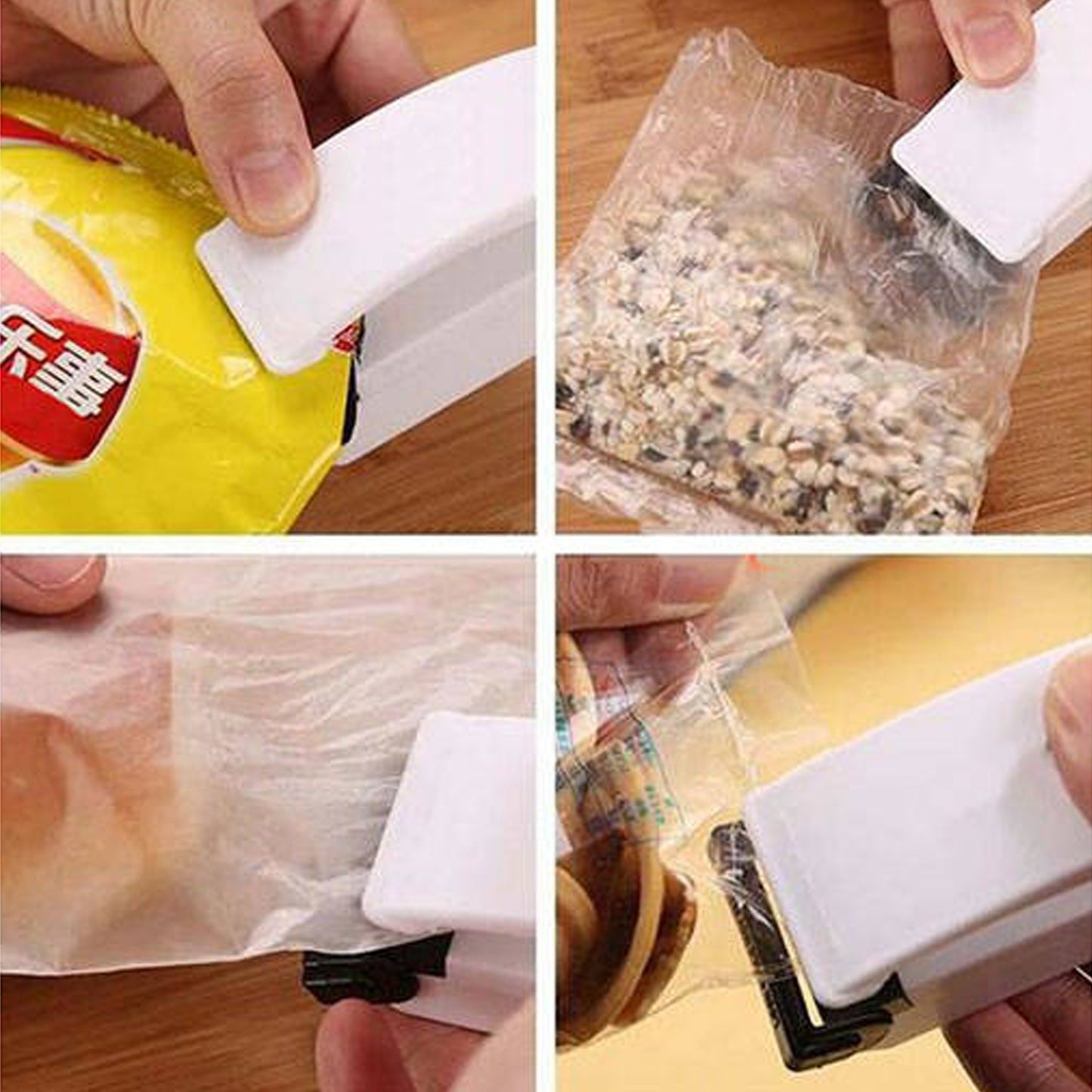 Wukusy 7675a portable mini plastic bag sealer for household use, compact sealing machine for food storage.