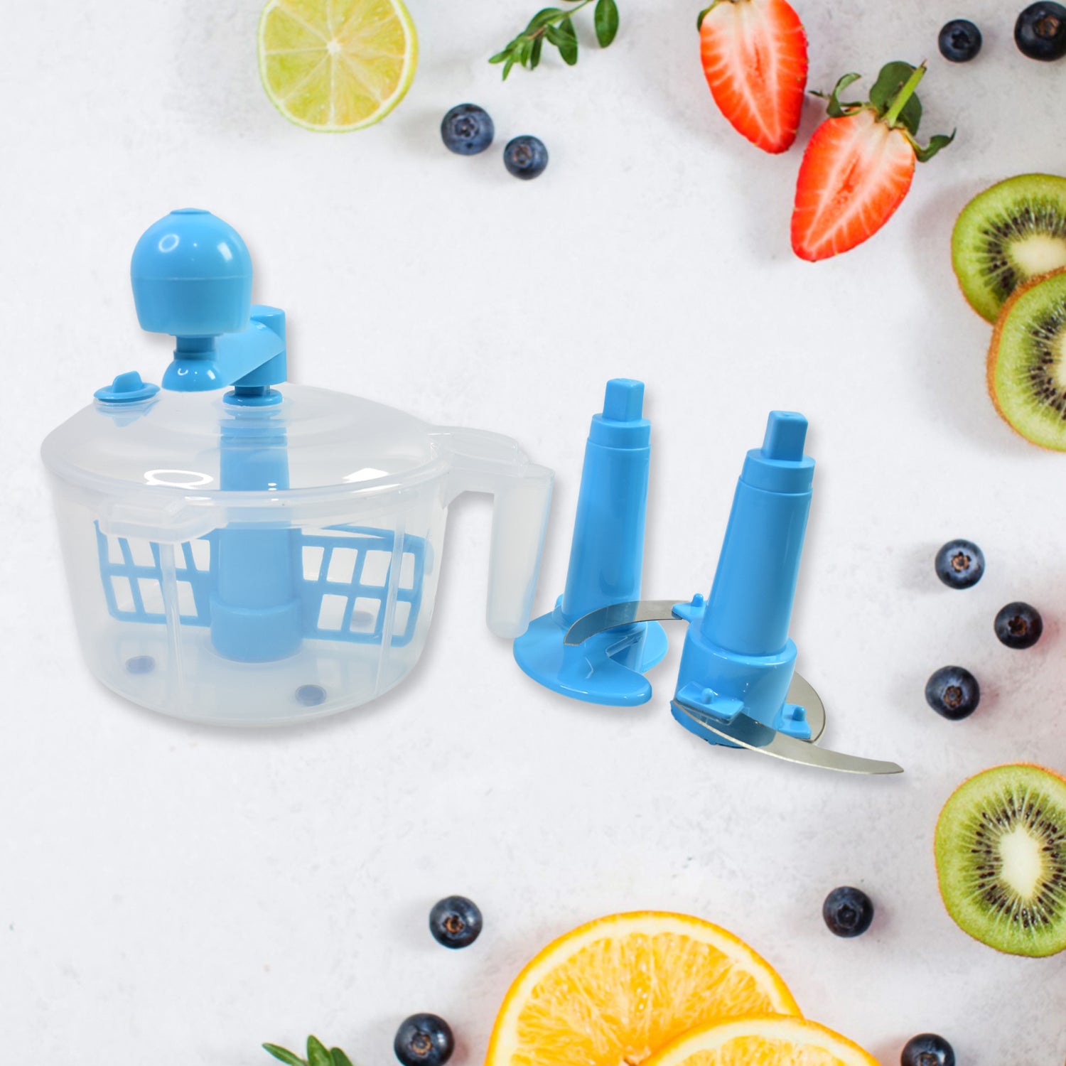Wukusy dough maker machine with measuring cups, a kitchen tool for making dough, shown with included accessories in the image.