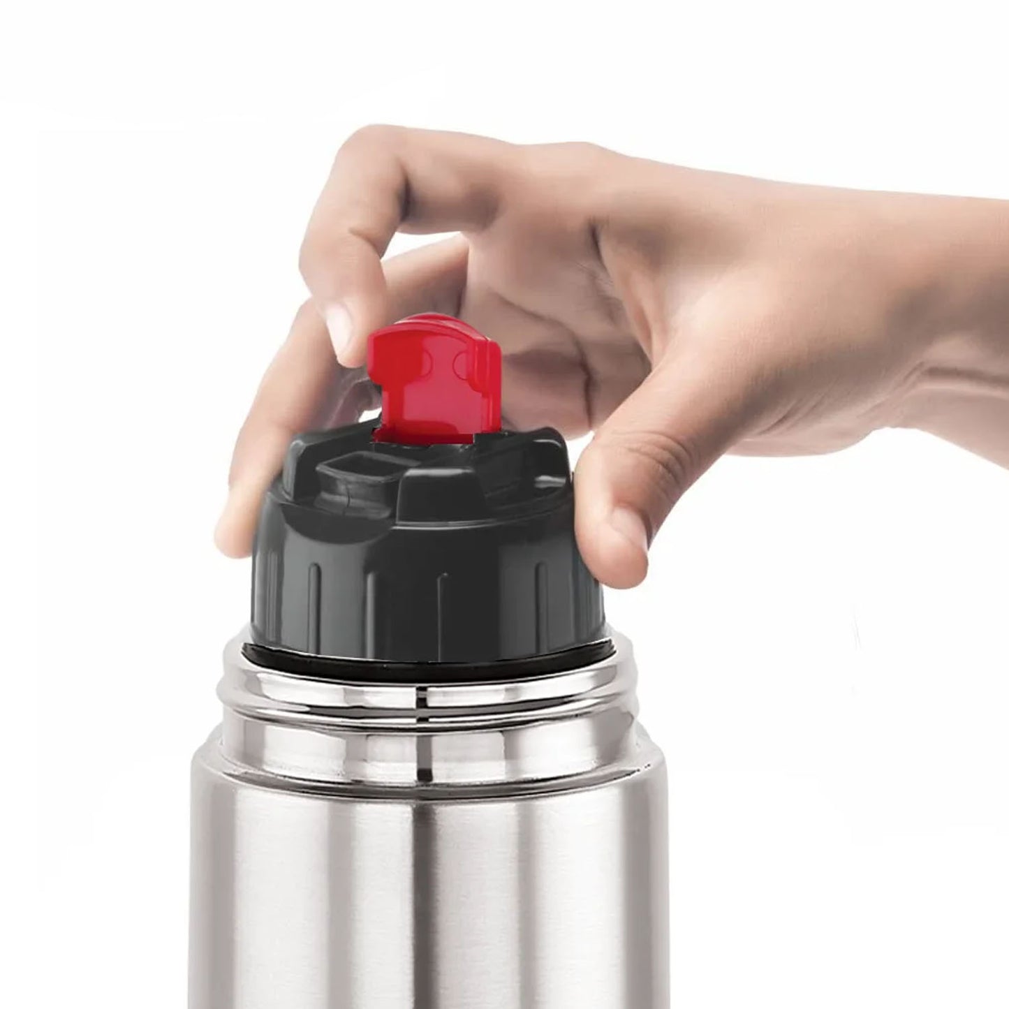 Wukusy bullet style stainless steel vacuum insulated water bottle, 1000 ml capacity, with a sleek metallic finish and secure lid.