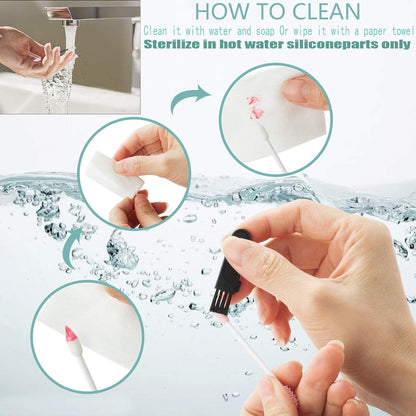 Wukusy reusable silicone cotton swab set with mirror case, washable ear buds in a compact, portable design.