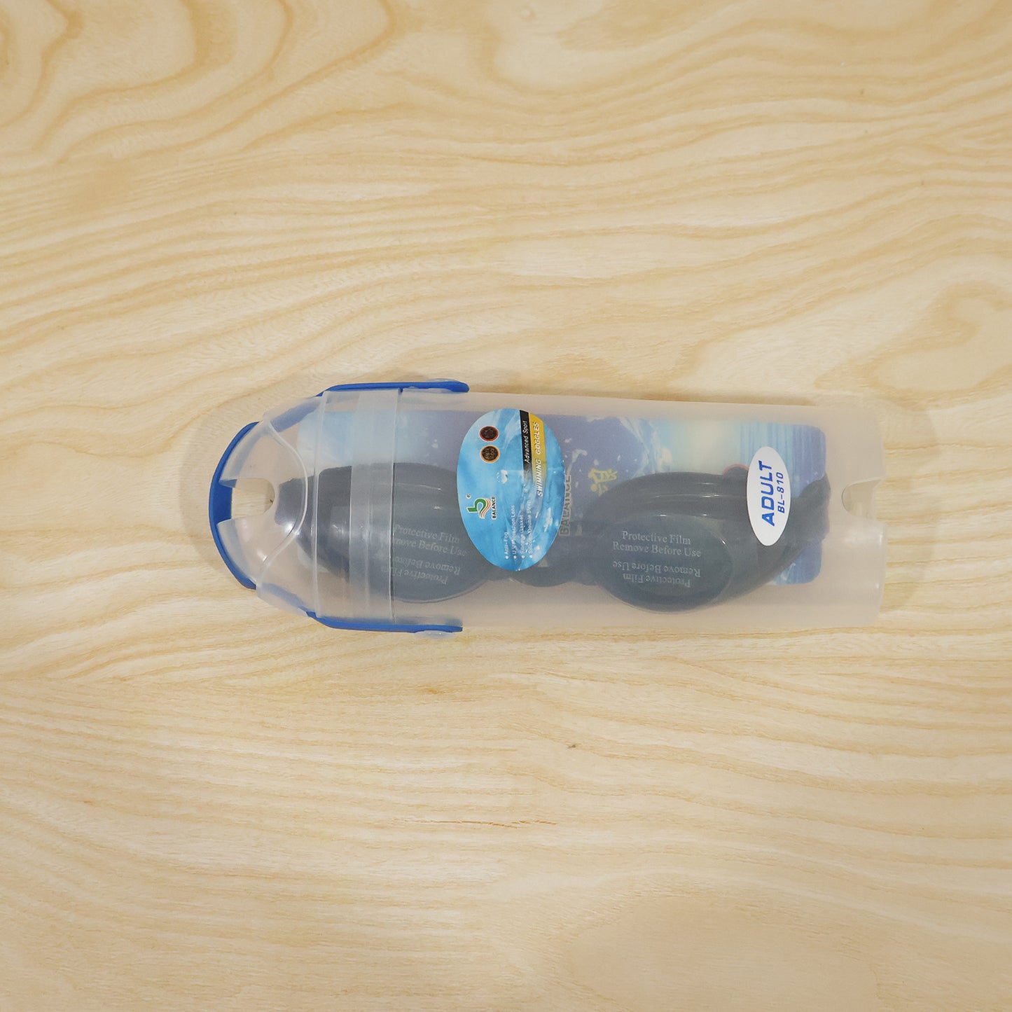 Kids anti-fog swimming goggles from Wukusy with a comfortable fit, featuring clear lenses and adjustable straps.