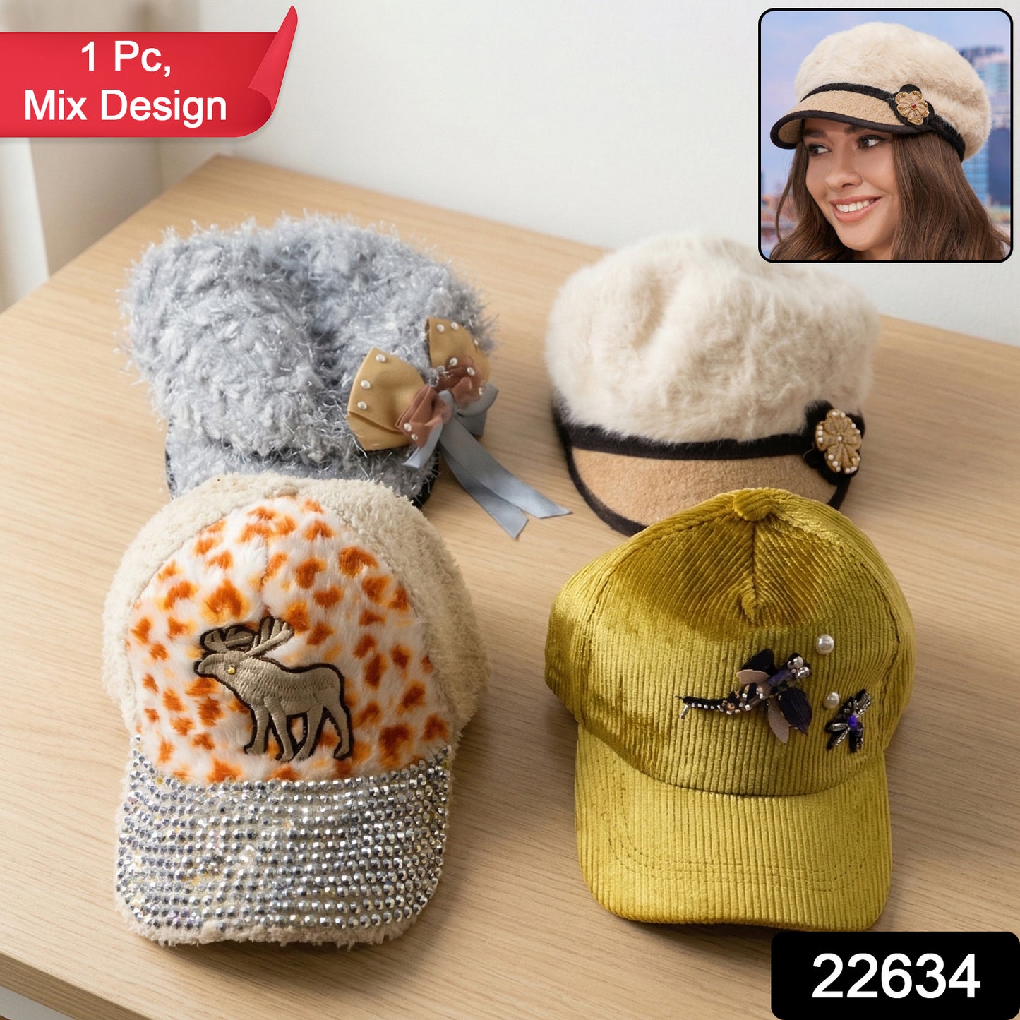 Wukusy stylish designer cap with mixed winter and summer designs, lightweight and versatile for casual wear