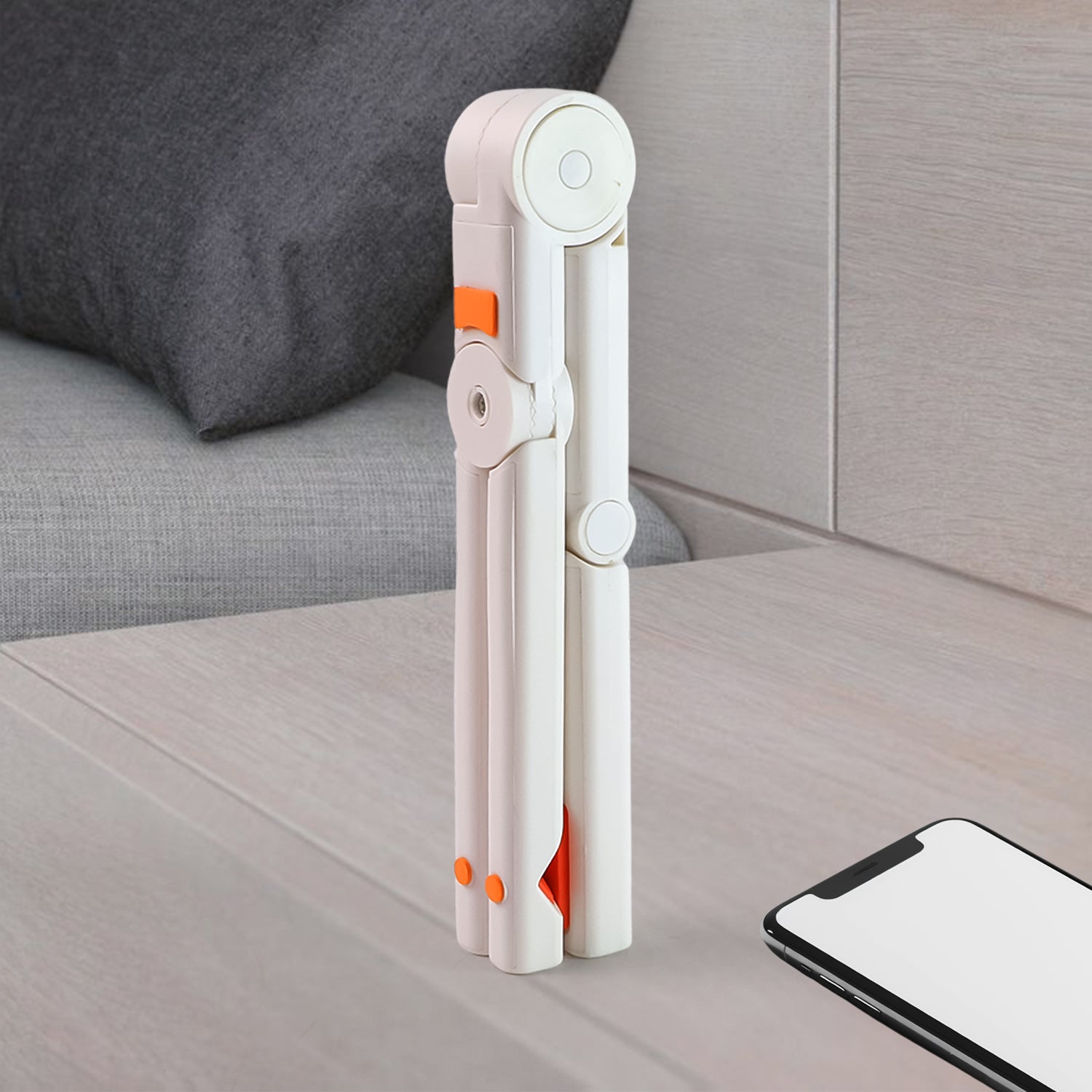Wukusy adjustable foldable mobile phone and tablet stand for hands-free viewing, in black with adjustable angles.