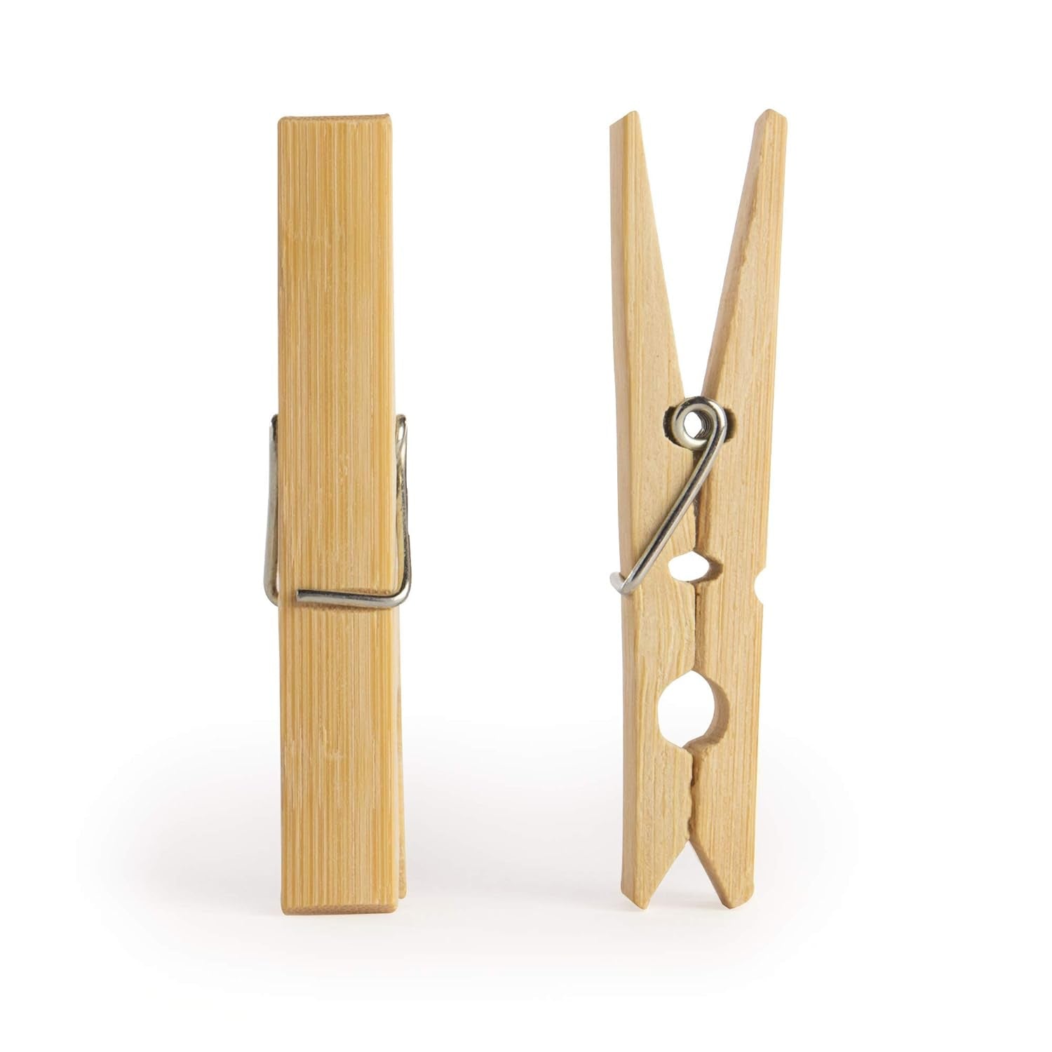 Set of 10 heavy duty bamboo wooden cloth clips or pegs by Wukusy, ideal for laundry and home improvement tasks.