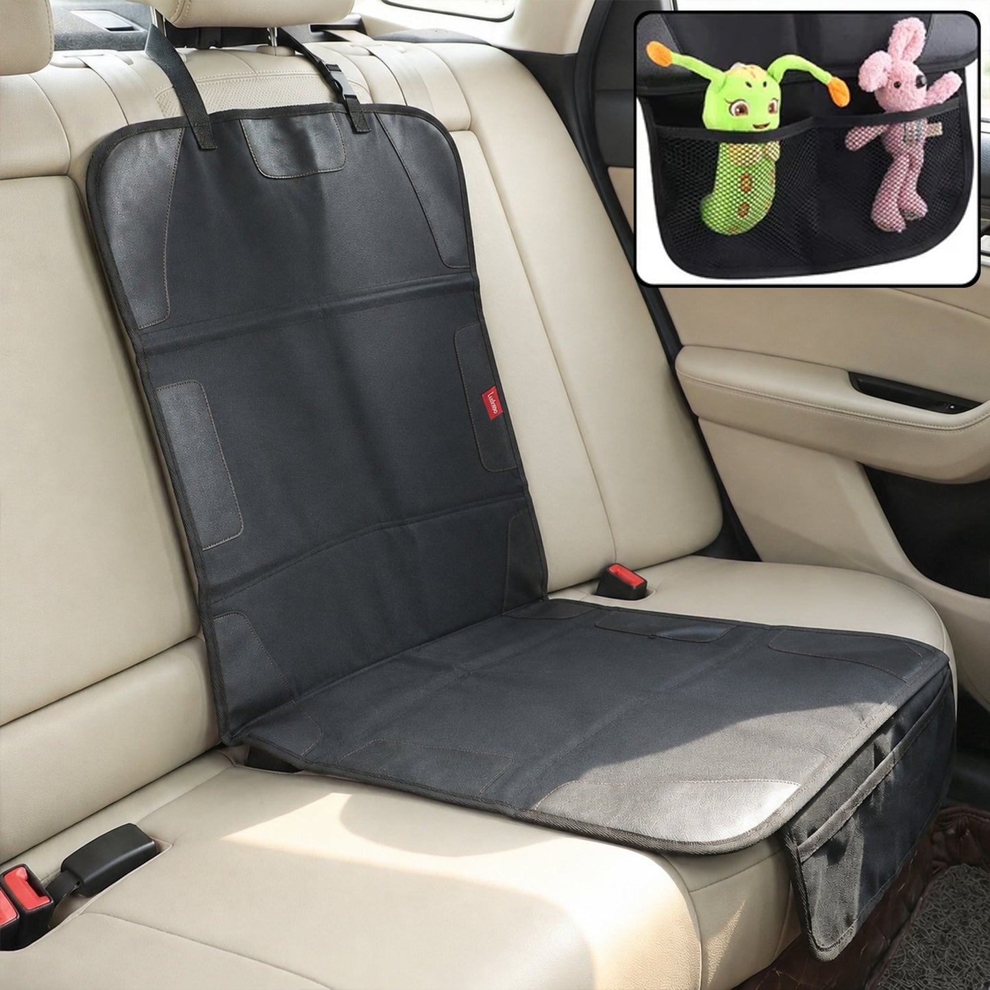 Wukusy waterproof car seat protector for baby and child, 104x48 cm, covering back seat with durable, stain-resistant material