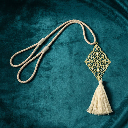 Decorative Wukusy curtain tieback tassel with intricate design and tassel detail for elegant window treatment accessories