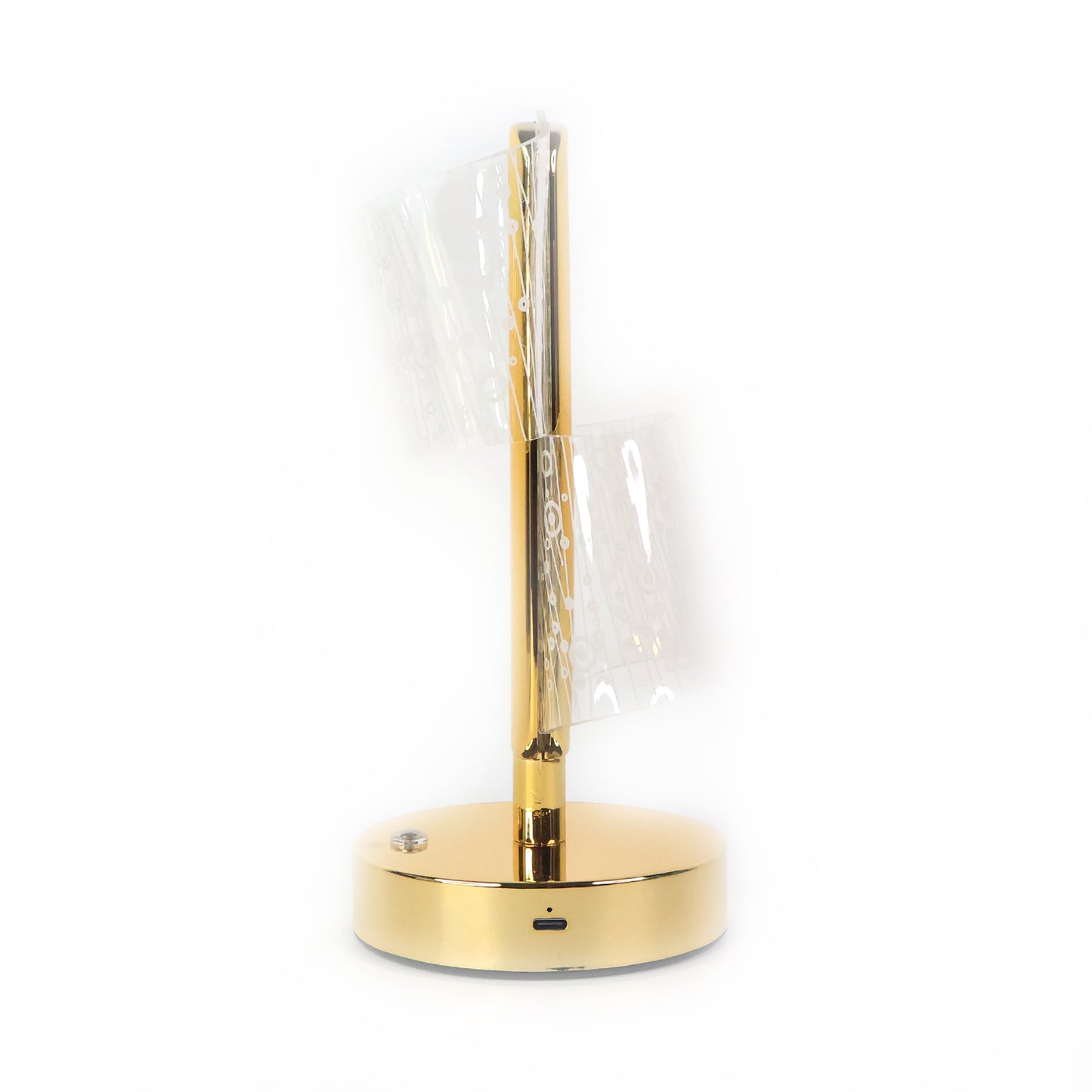 Wukusy luxury crystal LED double shade table lamp for home decor, featuring elegant design and ambient lighting.