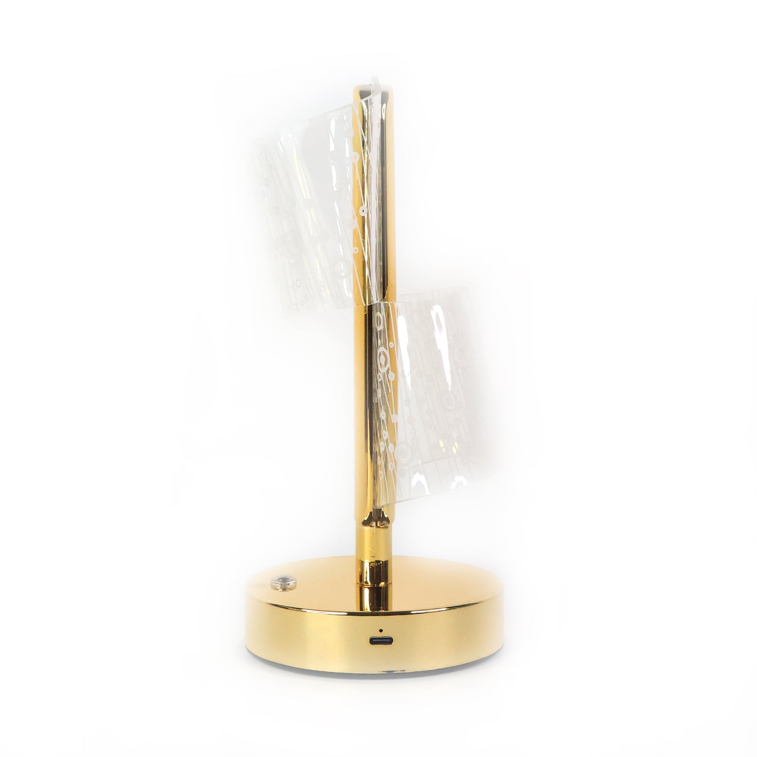 Wukusy luxury crystal LED double shade table lamp for home decor, featuring elegant design and ambient lighting.
