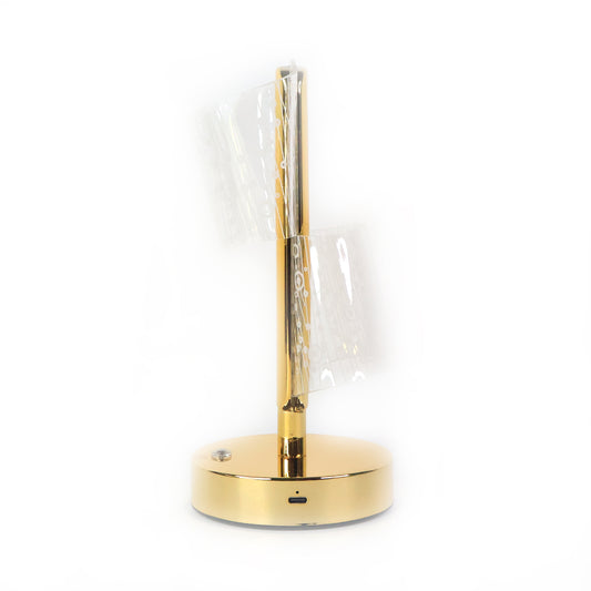 Wukusy luxury crystal LED double shade table lamp for home decor, featuring elegant design and ambient lighting.