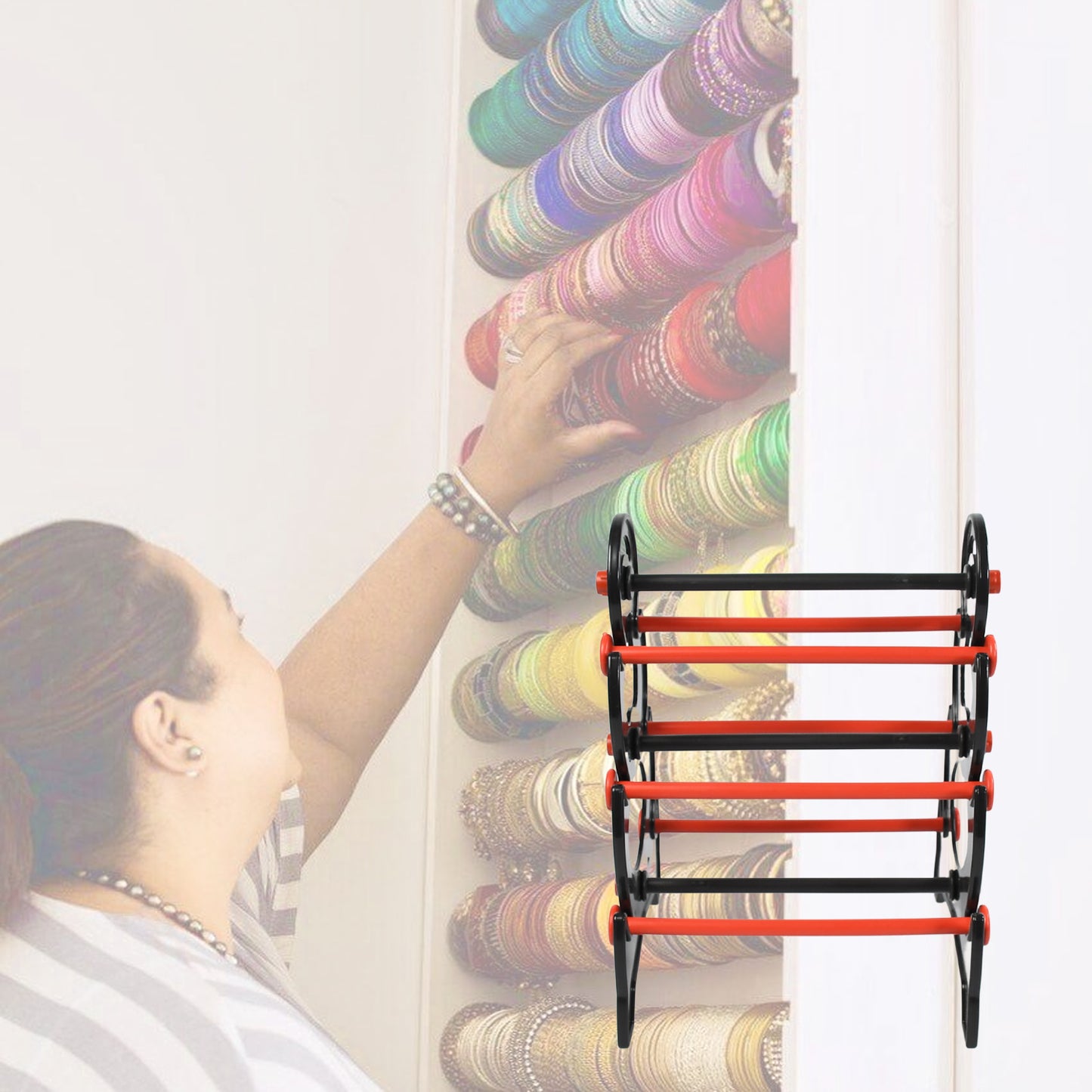 Wukusy 6261 Bangle Stand 3 Step Bangle Storage Organizer for jewelry display and home organization