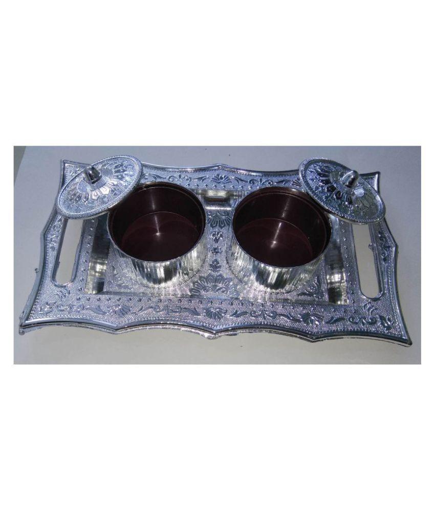Decorative Wukusy multipurpose storage tray with multiple compartments, ideal for home decor and organizing Mukhwas or small items.